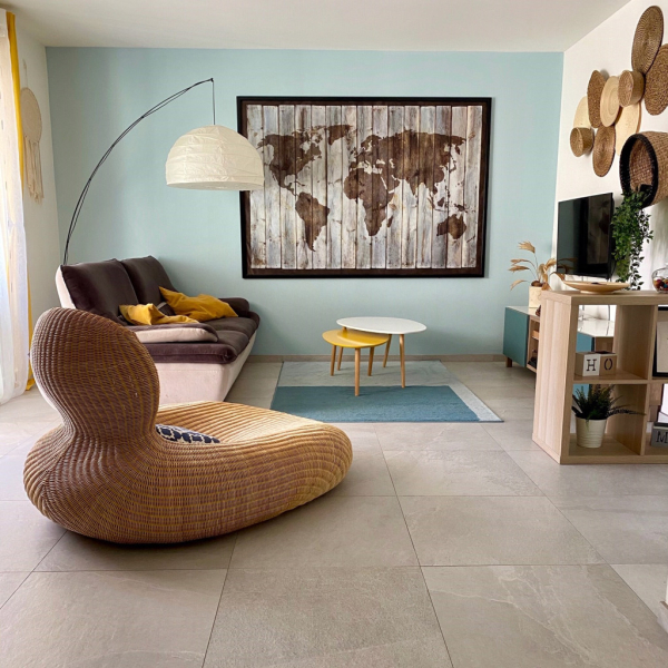 Un sol texturé au style naturel et contemporain